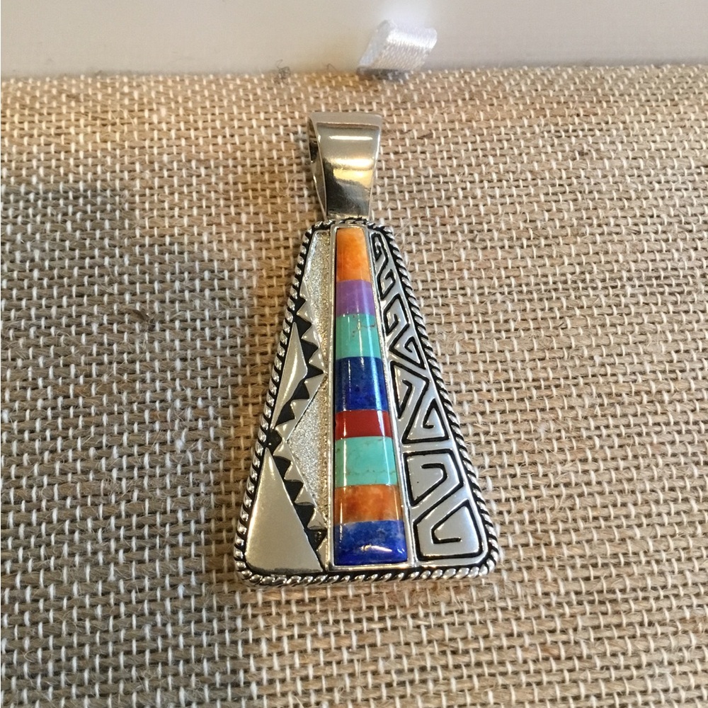 Sincerely Southwest by Carolyn Pollack Sterling Inlay Pendant - Picture 3 of 4